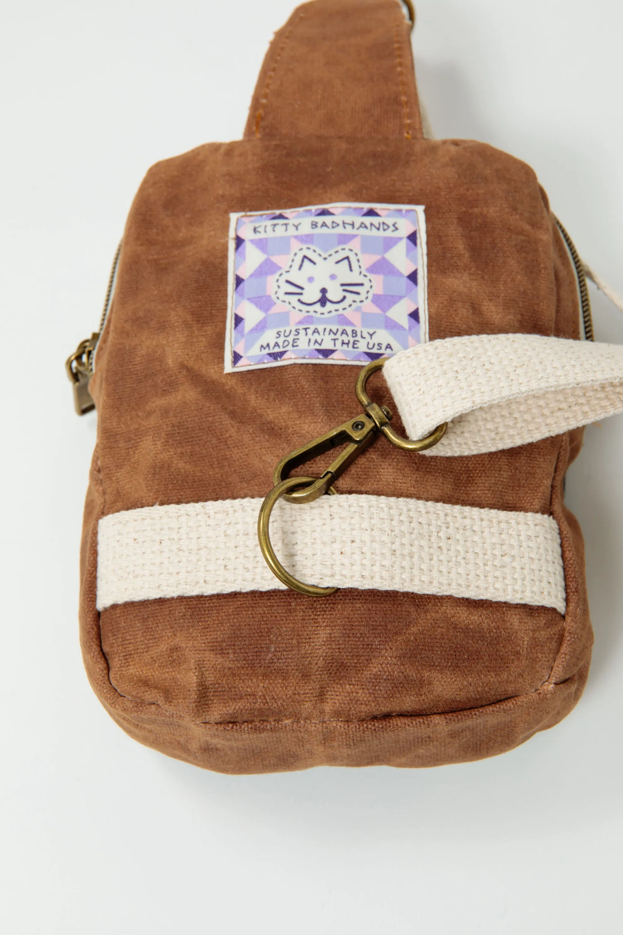 Rose of Sharon Crossbody - Brown Canvas