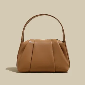 Ruched Leather Handbag