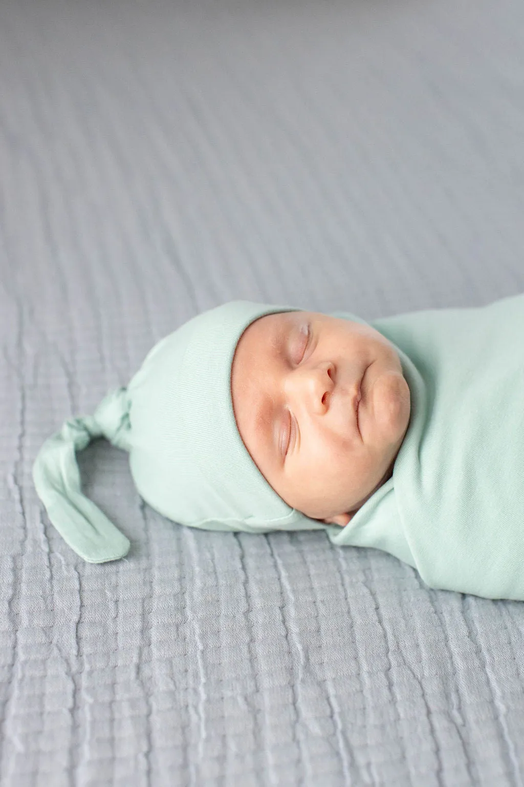 Sage Swaddle Blanket & Newborn Hat Set