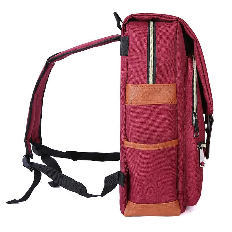 Slim Backpack,College,School &Business Fits 15-inch Laptop-Wine Red