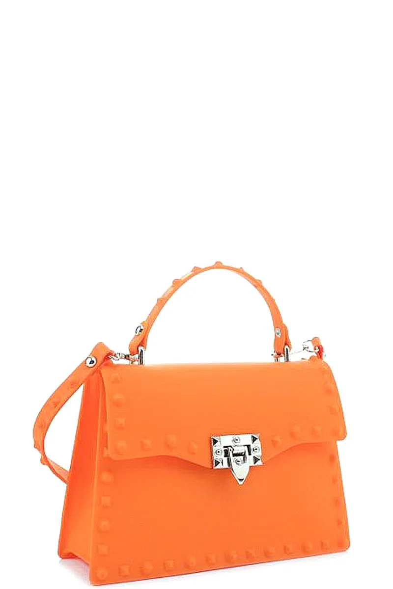 Smooth Jelly Stud Buckle Crossbody Bag