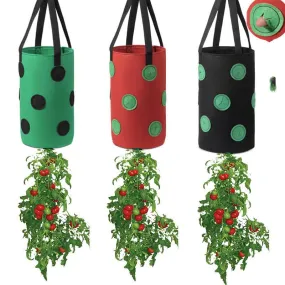 Strawberry Grow Bag Nonwoven Fabric Vertical Jardin Garden Hanging Plant Bag Vegetable Potato Planter Bag For Greenhouse