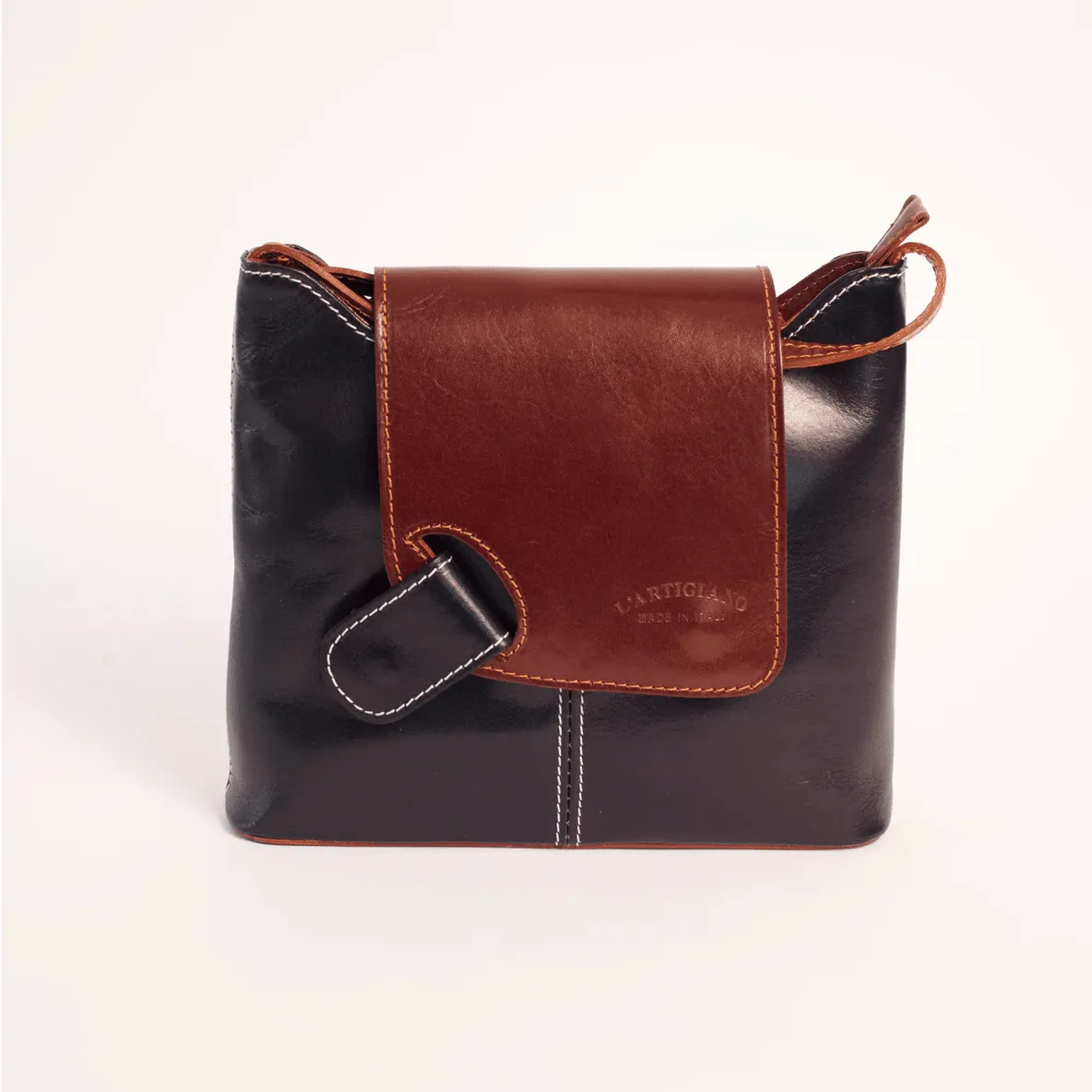 Structured Leather Crossbody Bag, Cascino