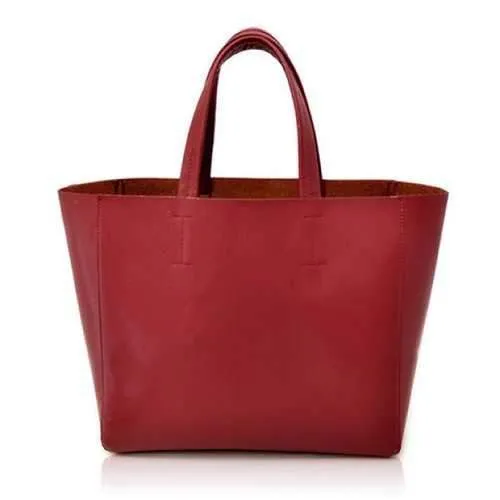 Stylish Solid Color and PU Leather Design Women's Shoulder Bag - Red