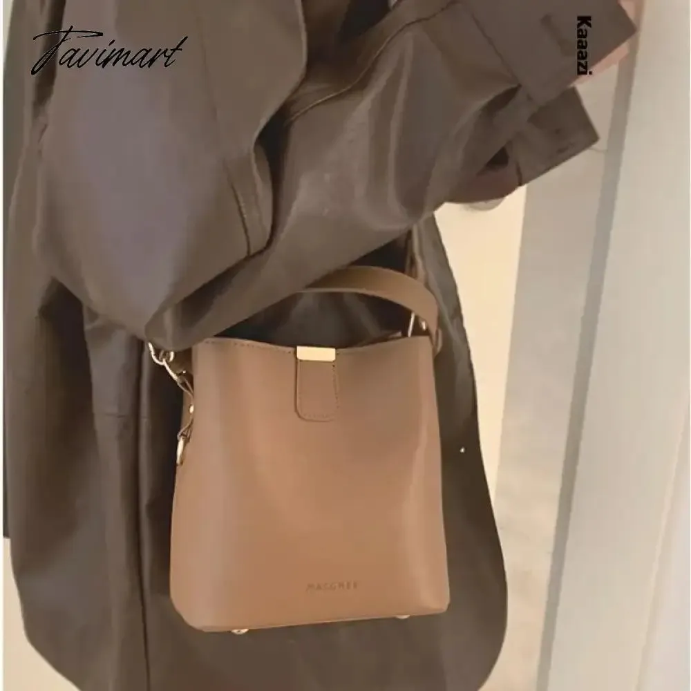 Tavimart New Trend Versatile Women's Handbag Solid Color Casual Shoulder Bag Luxury Pu Leather Classic Designer Crossbody Bag Simple