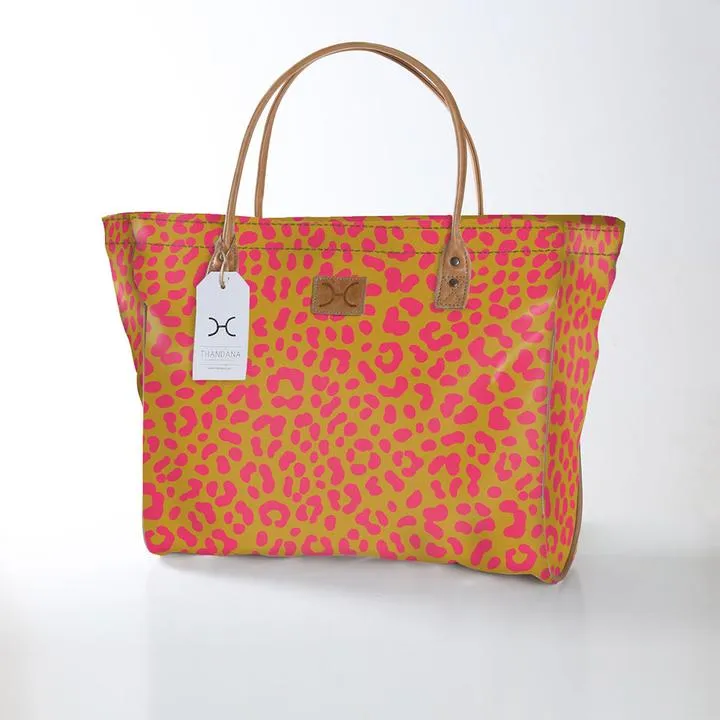 Thandana Laminated Fabric Medium Beach Bag