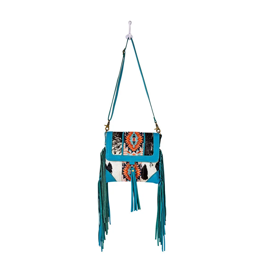 Tonga Ridge Canvas & Hairon Bag In Blue