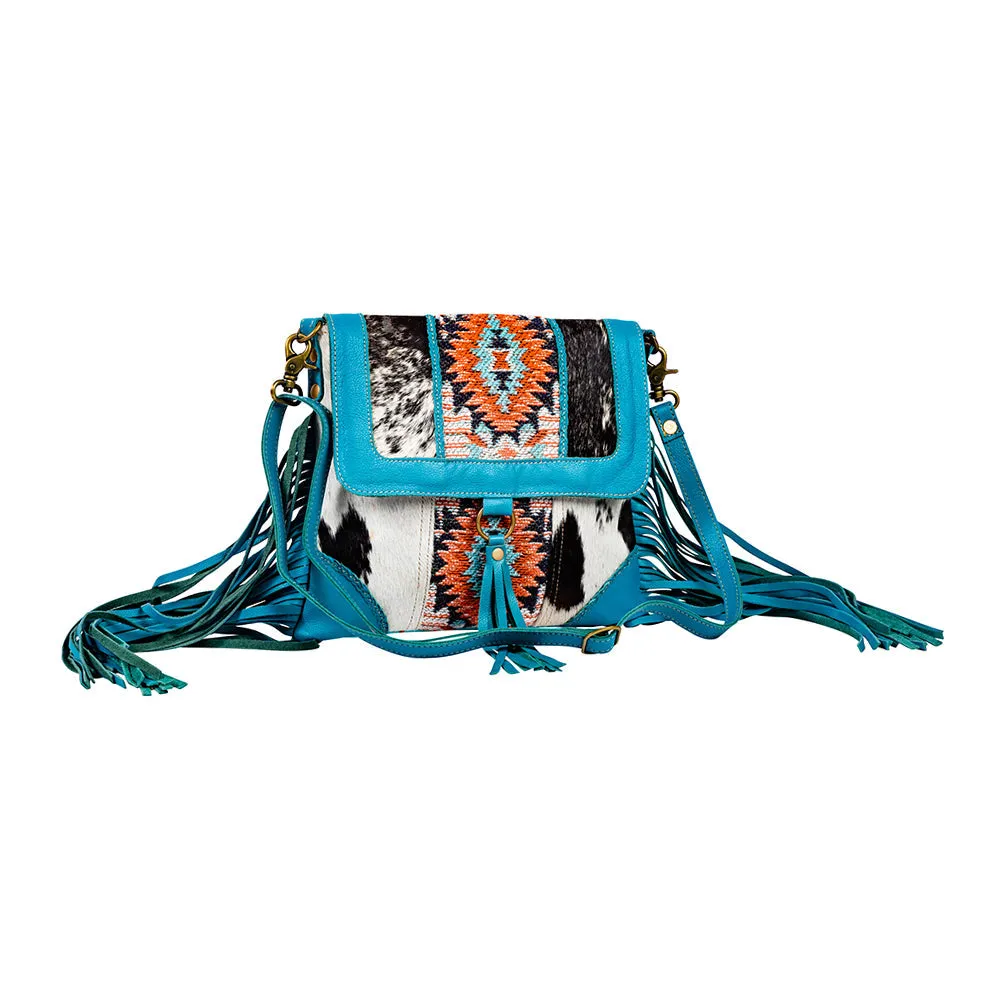 Tonga Ridge Canvas & Hairon Bag In Blue