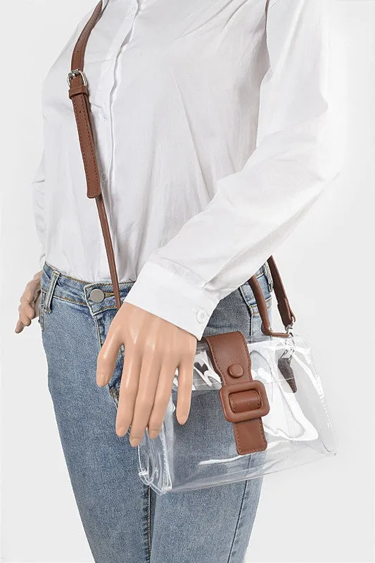 Transparent Top Handle Crossbody Bag