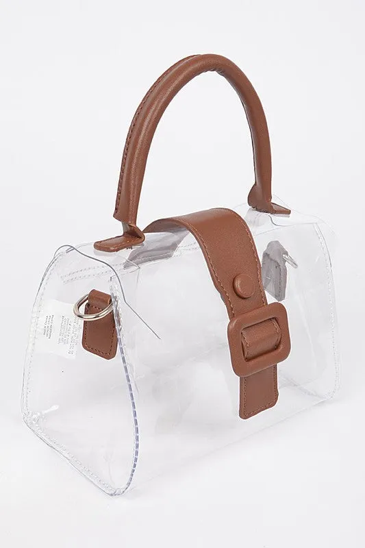 Transparent Top Handle Crossbody Bag