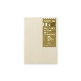 Traveler's Passport Notebook Refill Lightweight Paper - 005