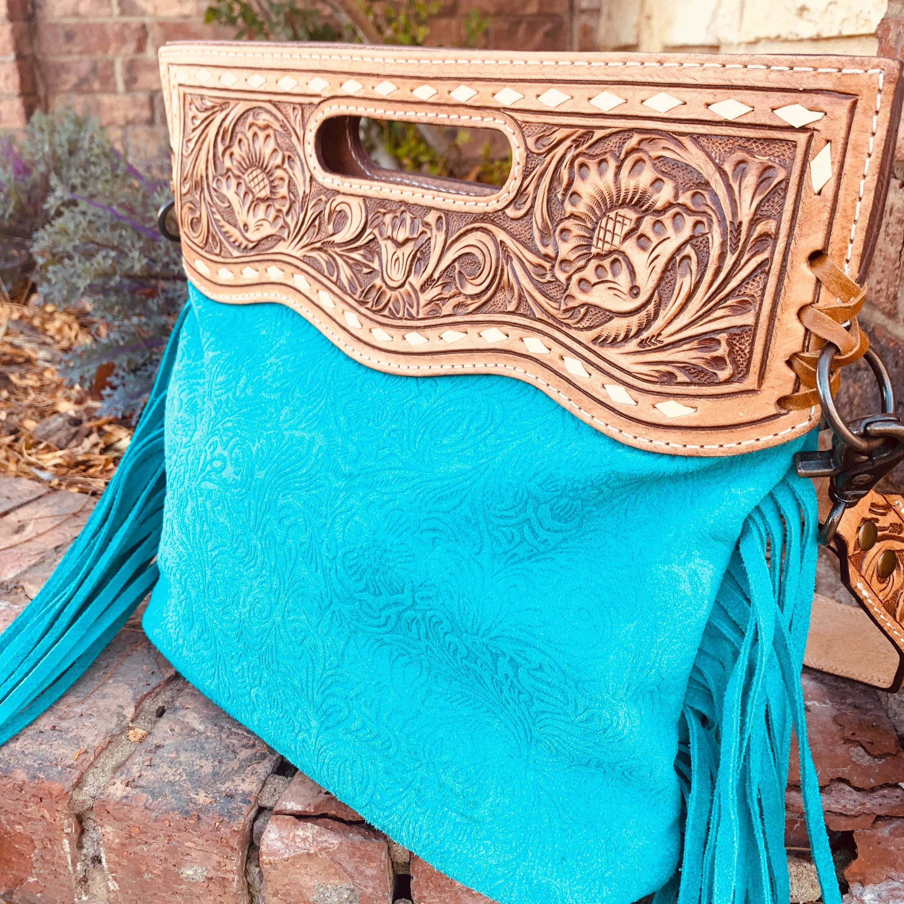 Turquoise Sweet Suede Serenade Clutch