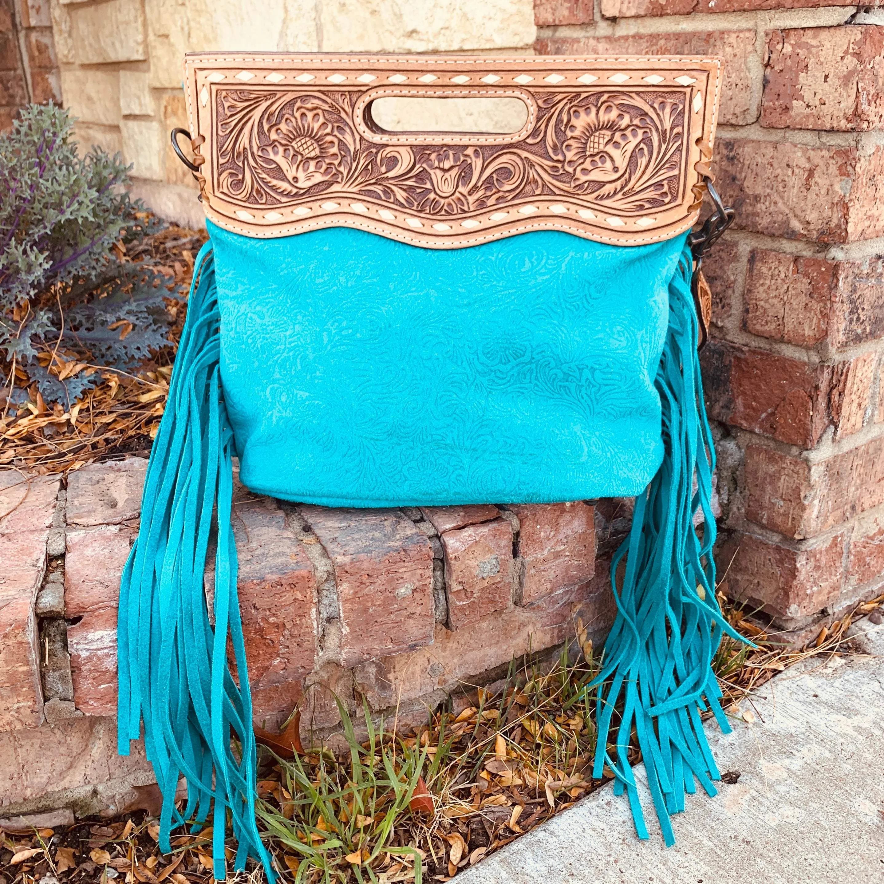 Turquoise Sweet Suede Serenade Clutch