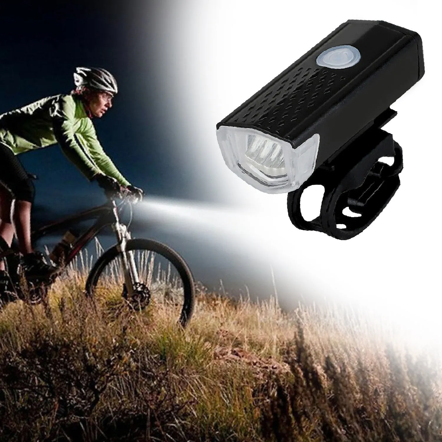 USB Rechargeable Bicycle Light Set 400 Lumen Super Bright Headlight Front Lights