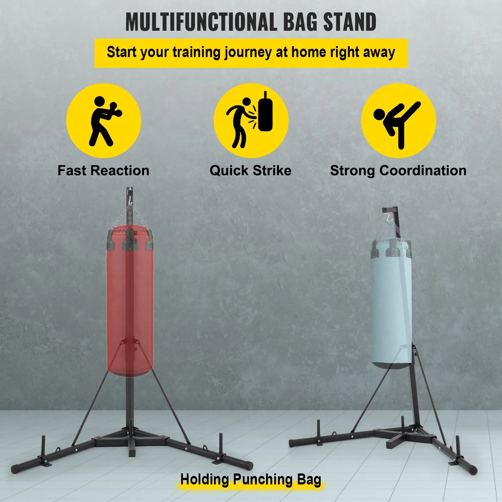 VEVOR Heavy Bag Stand Free Standing Punching Punch Bracket Station