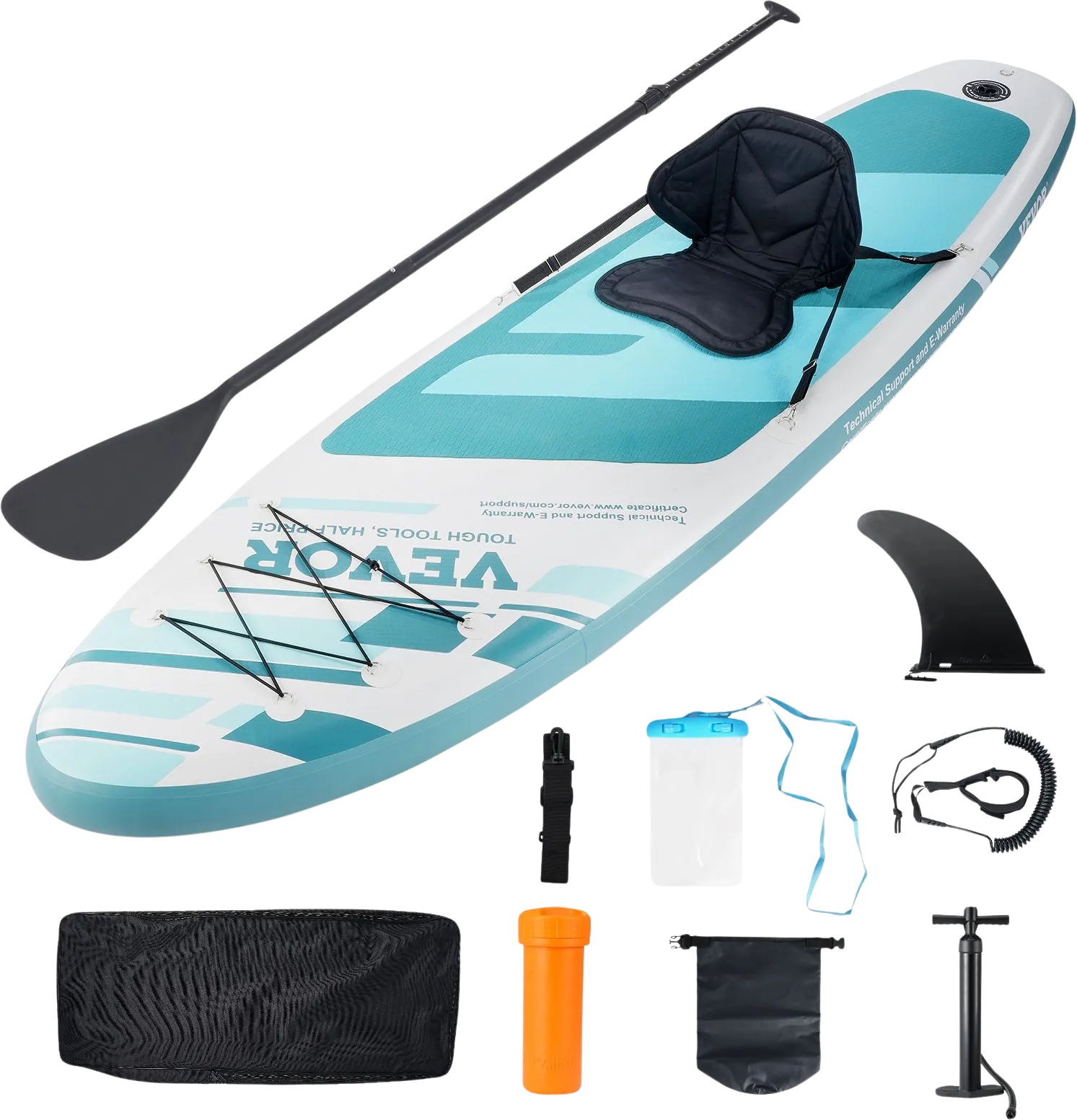 Vevor Inflatable Stand Up Paddle Board 10 Ft. with Removable Kayak Seat New