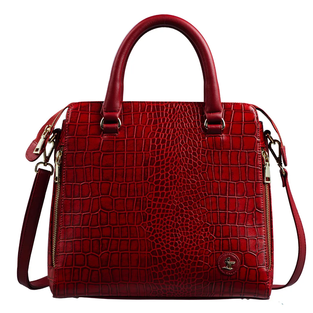 Vivian - Women's Handbag | Genuine Leather Ladies Sling Bag |Office Bag for Women | Color: Red