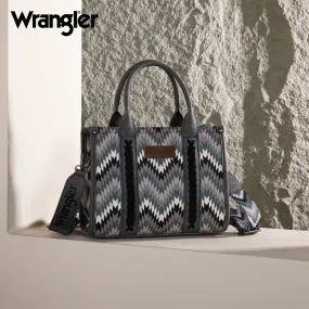 WG2211-8120S  Wrangler Southwestern Pattern Dual Sided Print Tote/Crossbody - GREY