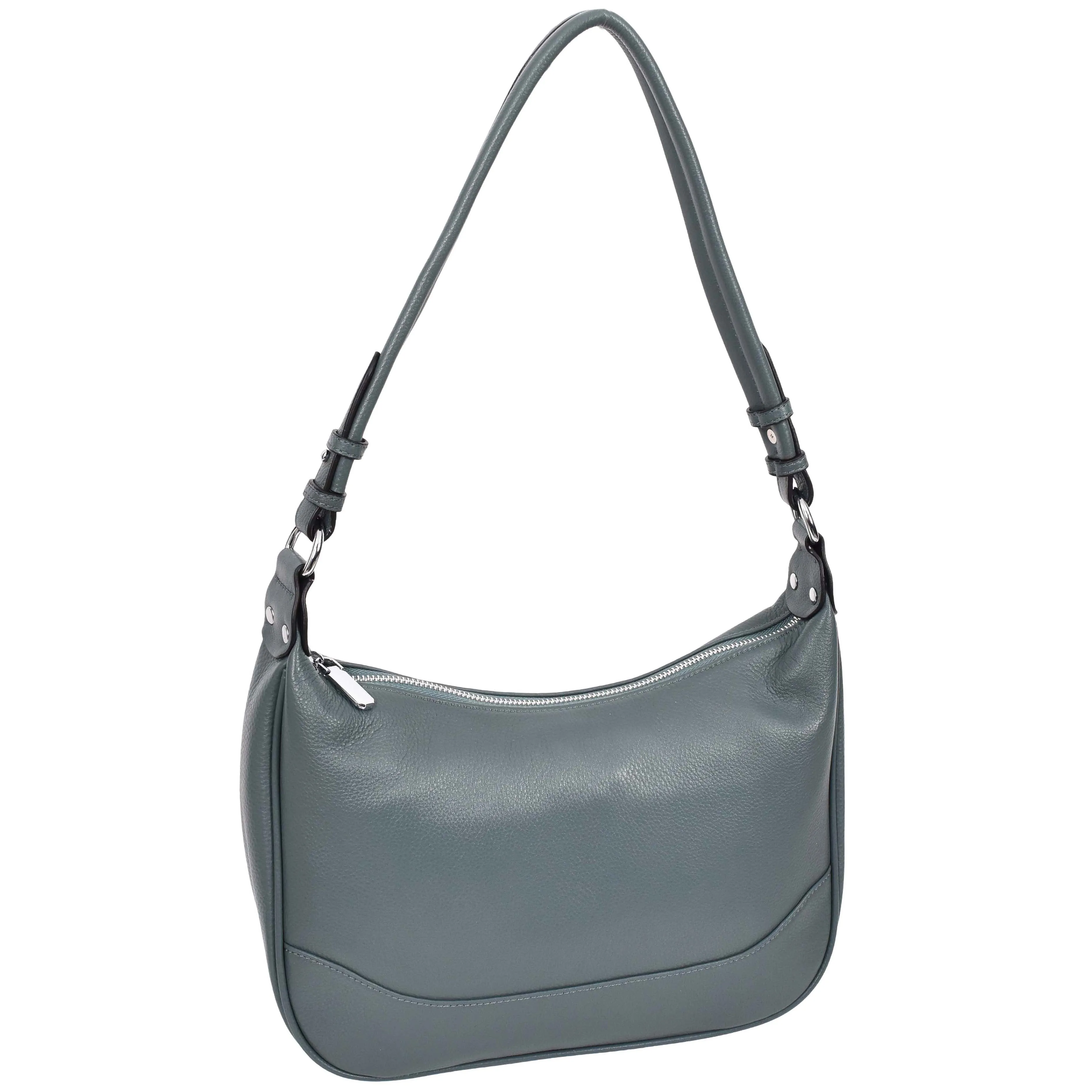 Womens Leather Hobo Style Shoulder Bag Daphne Teal