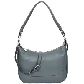 Womens Leather Hobo Style Shoulder Bag Daphne Teal