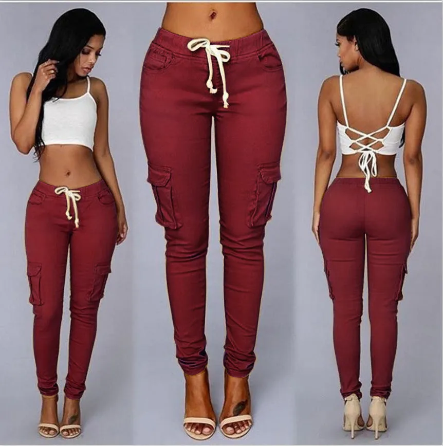 Women's multi-bag casual pants