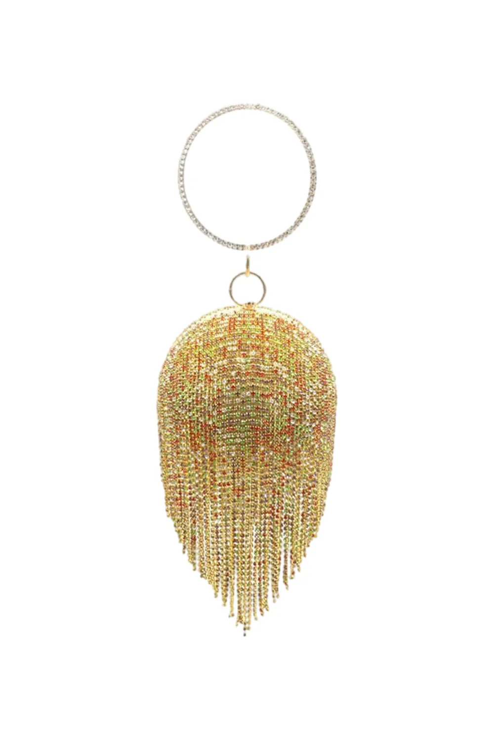 Women’s Rhinestone Fringe Disco Ball Evening Clutch Bags