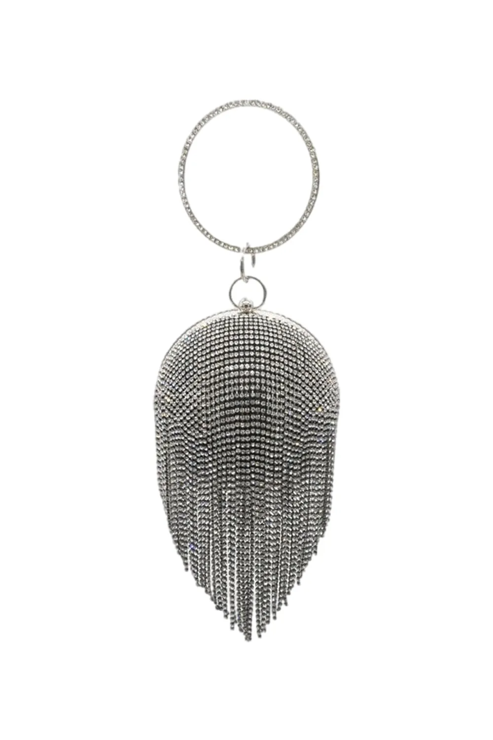 Women’s Rhinestone Fringe Disco Ball Evening Clutch Bags