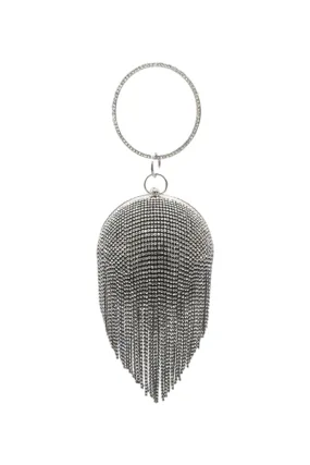 Women’s Rhinestone Fringe Disco Ball Evening Clutch Bags