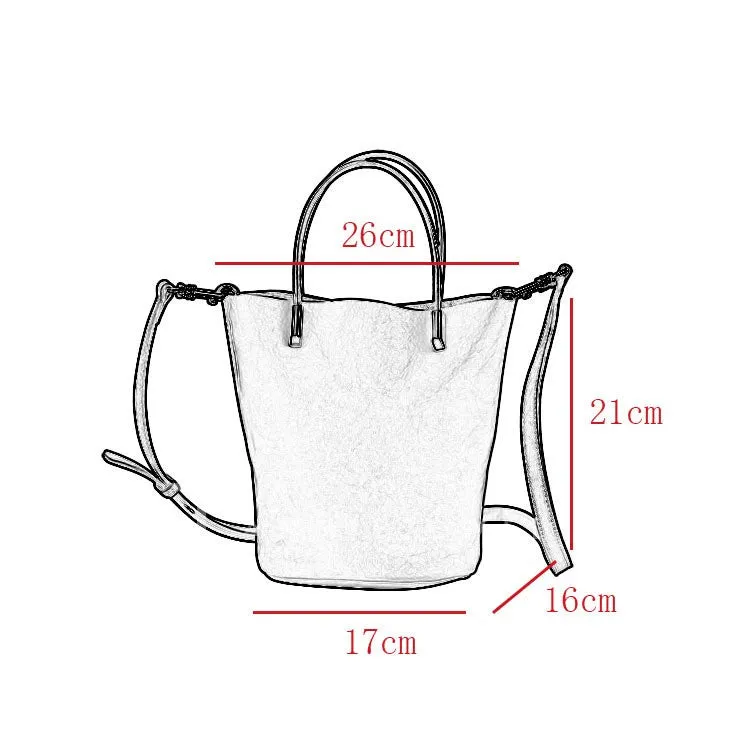 Women's Small Leather Bucket Bag Genuine Leather Crossbody Bucket Bag