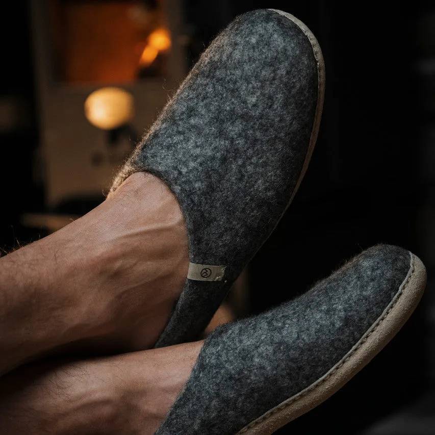 Wool Slippers - Charcoal